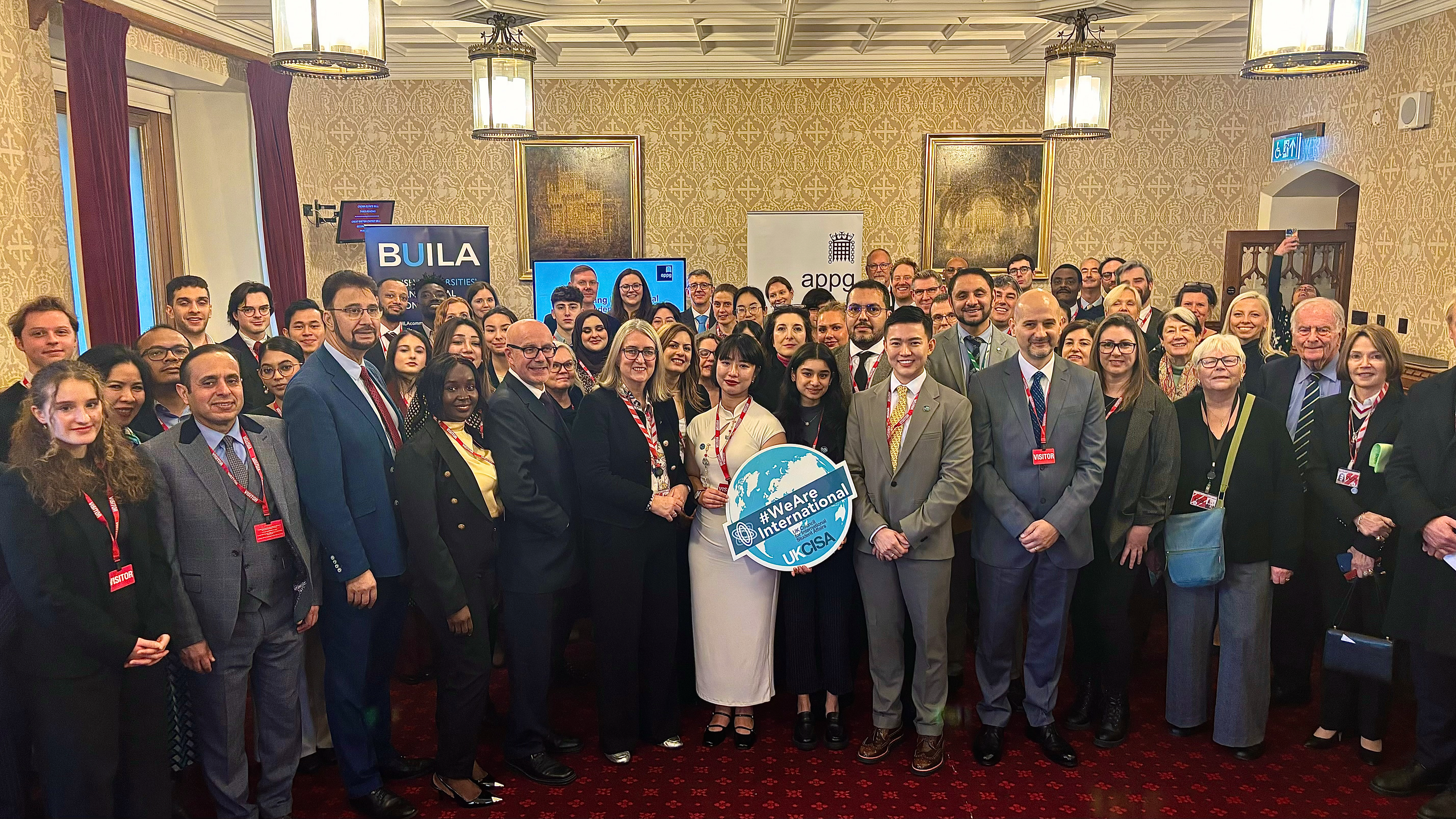 Attendees in the House of Lords at the APPG. International students, peers and sector representatives