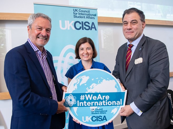 Gavin Esler (author of Britain is Better Than This), Anne Marie Graham(Chief Exec, UKCISA), Lord Karan Bilimoria (President, UKCISA)